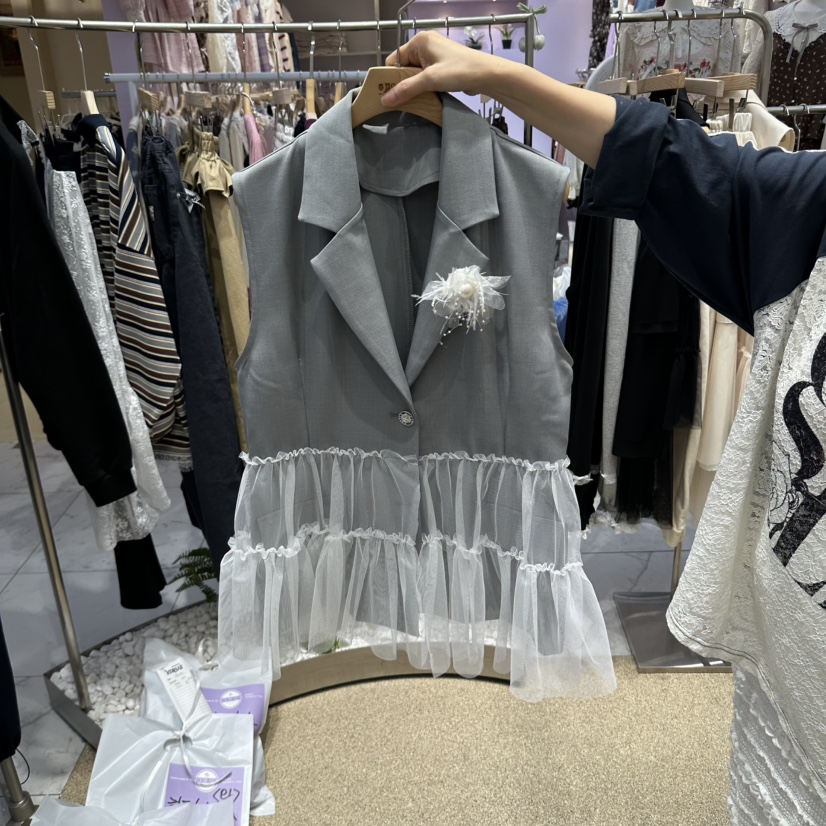 VIRUS韓國直郵女士新款休閑推薦時尚人氣熱賣真品馬甲網眼VIRUS馬甲圖色1