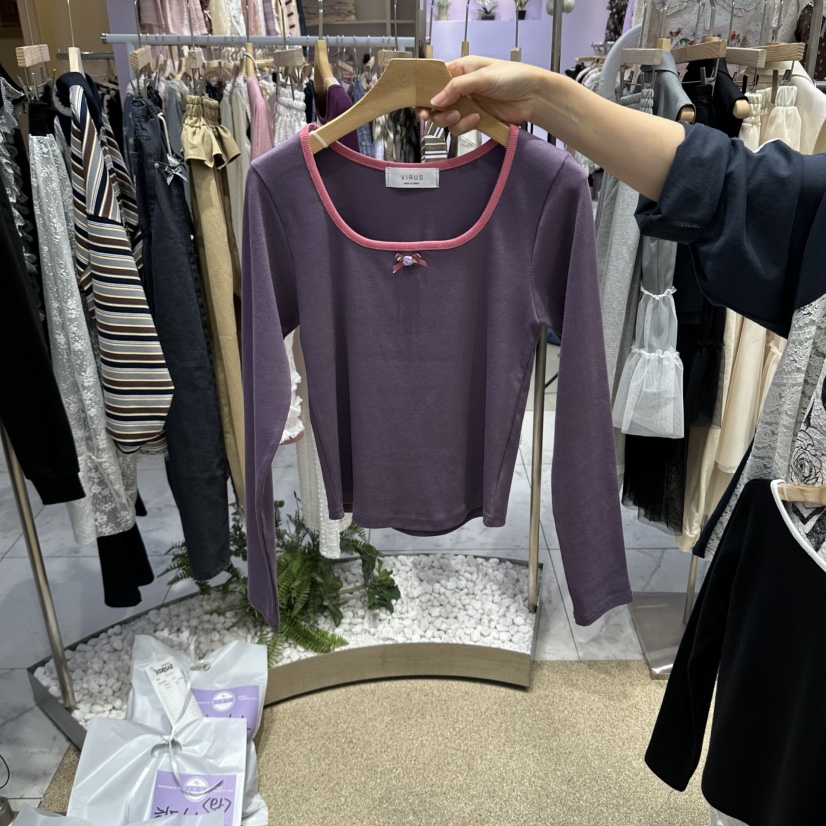 VIRUS東大門直郵女士新品真品熱賣推薦人氣休閑時尚長袖T恤VIRUS長袖T恤圖色1