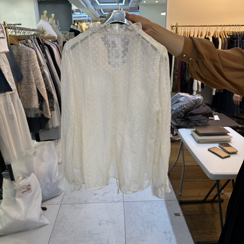 COCO HOLIC東大門實拍女裝新品時尚休閑真品襯衫蕾絲衫緞帶COCO HOLIC襯衫/蕾絲衫