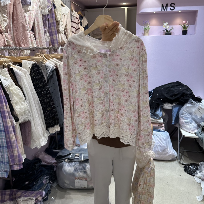MS東大門直郵女士新款時尚推薦人氣真品休閑襯衫蕾絲衫兜帽MS襯衫/蕾絲衫圖色1