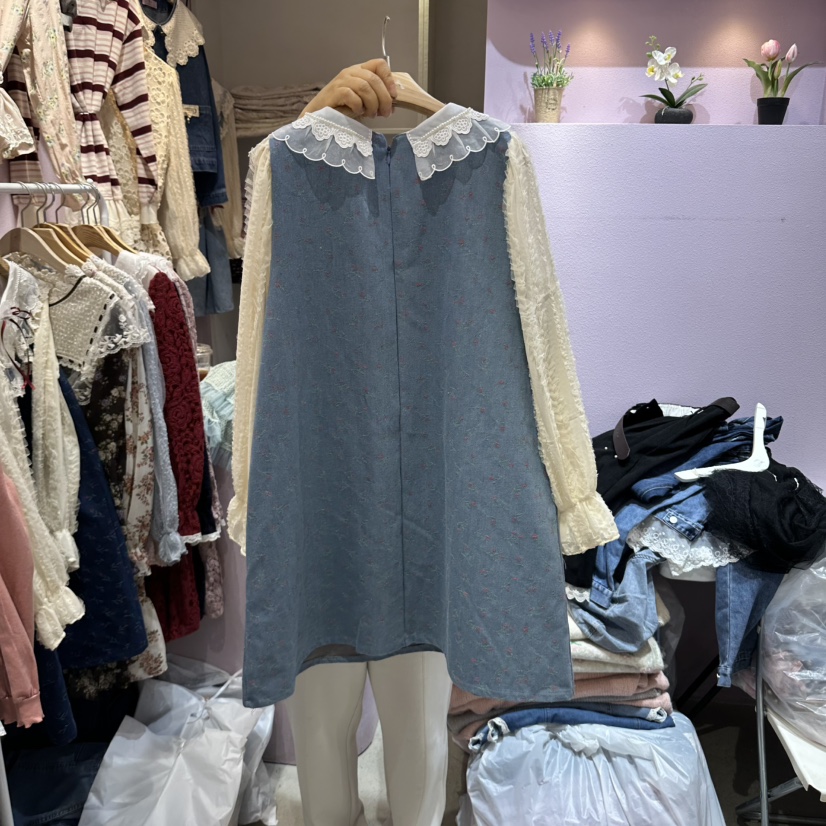 MS韓國代購女裝新品推薦熱賣人氣真品時尚休閑連衣裙假兩件MS連衣裙