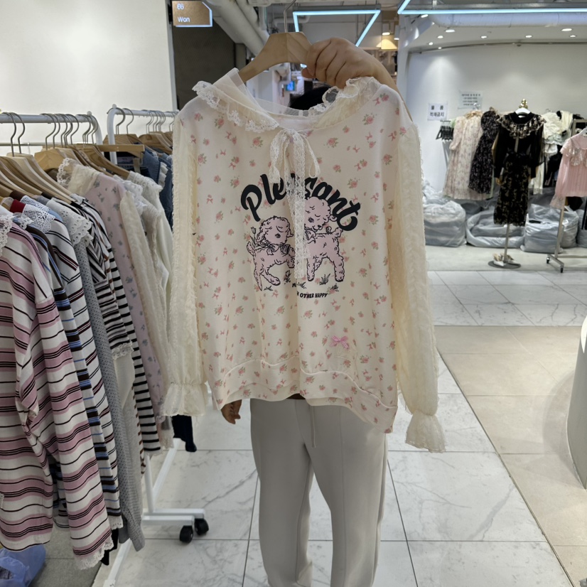MS韓國直郵女士新款休閑推薦真品人氣時尚熱賣襯衫蕾絲衫MS襯衫/蕾絲衫圖色2