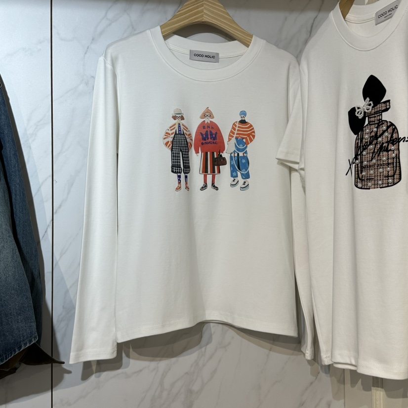 COCO HOLIC韓國直郵女裝新品休閑時尚人氣熱賣推薦長袖T恤COCO HOLIC長袖T恤圖色1