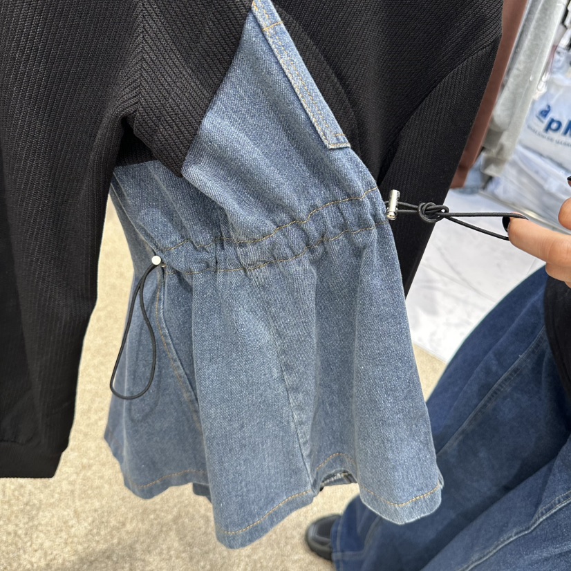 BELITA韓國代購女裝新品熱賣休閑推薦時尚長袖T恤紐扣羅紋BELITA長袖T恤