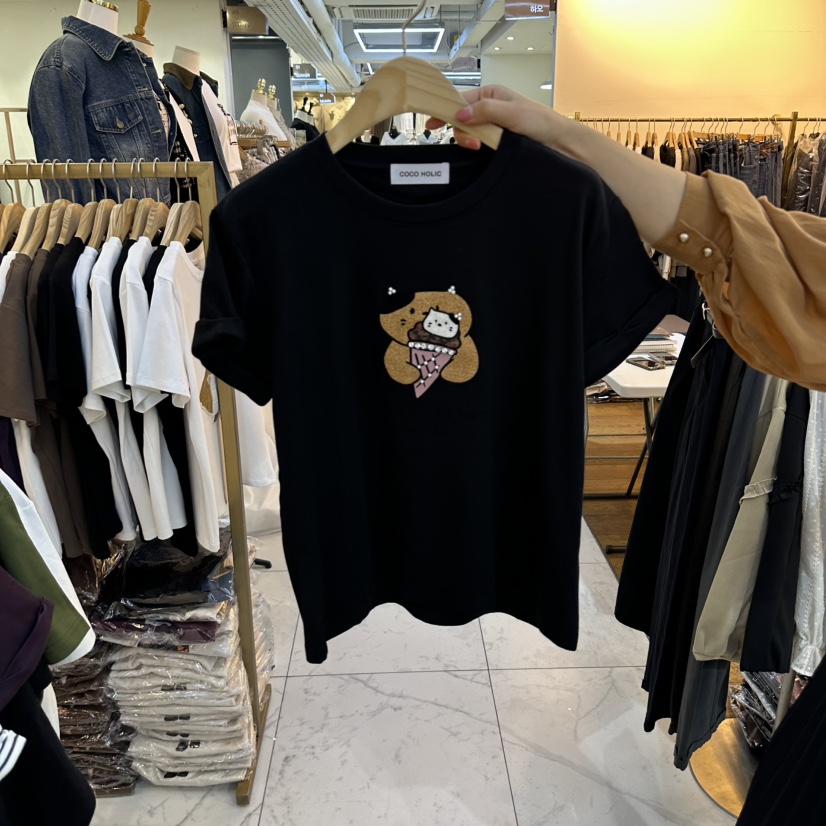 COCO HOLIC韓國直郵女裝新款休閑熱賣時尚推薦人氣真品T恤COCO HOLICT恤圖色3