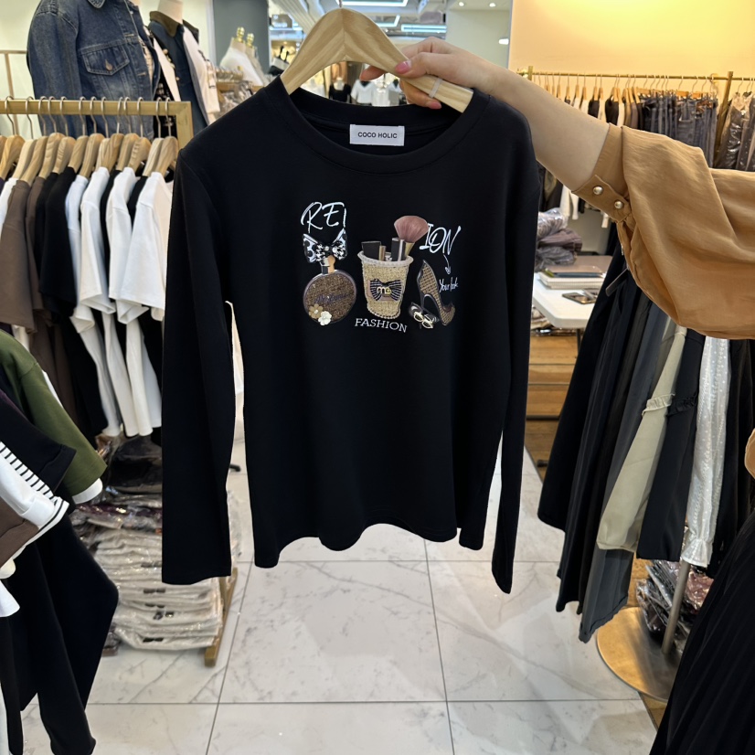 COCO HOLIC東大門直郵女裝新款時尚真品休閑人氣長袖T恤COCO HOLIC長袖T恤圖色2