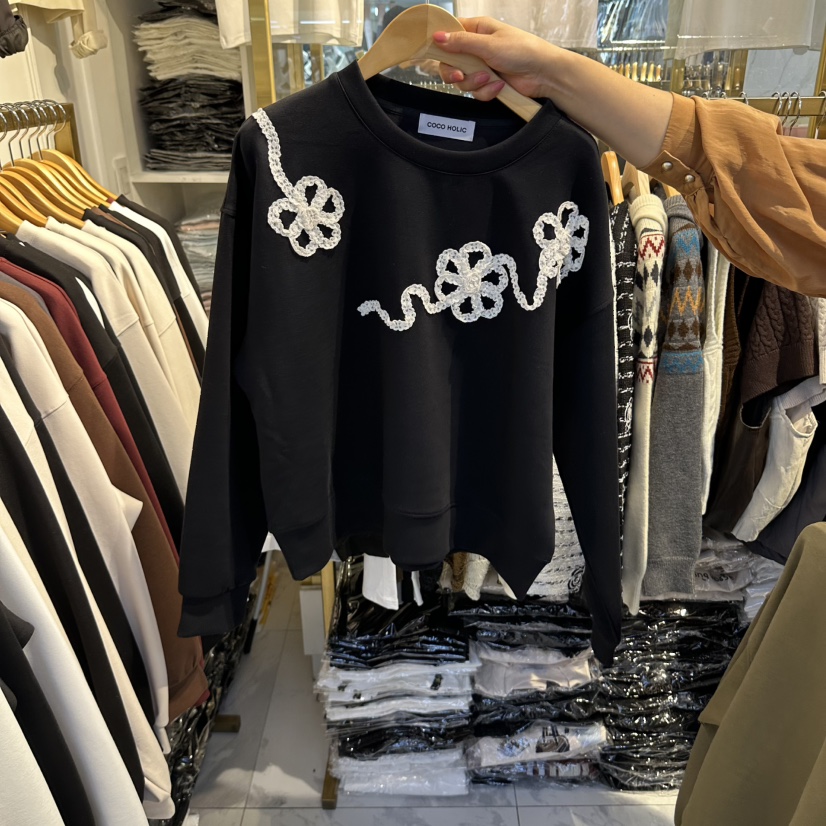 COCO HOLIC東大門實拍女士新品推薦人氣熱賣休閑衛衣繡花COCO HOLIC衛衣圖色4