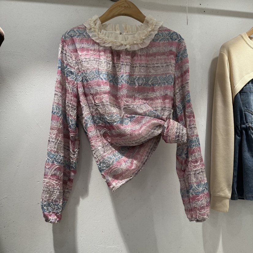 BELITA東大門代購女裝新款熱賣真品時尚休閑襯衫蕾絲衫珍珠BELITA襯衫/蕾絲衫圖色1