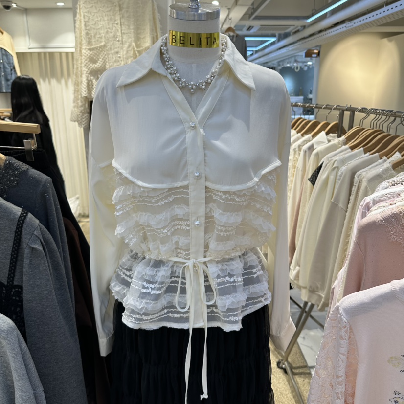 BELITA東大門代購女裝新款休閑推薦真品熱賣人氣襯衫蕾絲衫BELITA襯衫/蕾絲衫圖色1