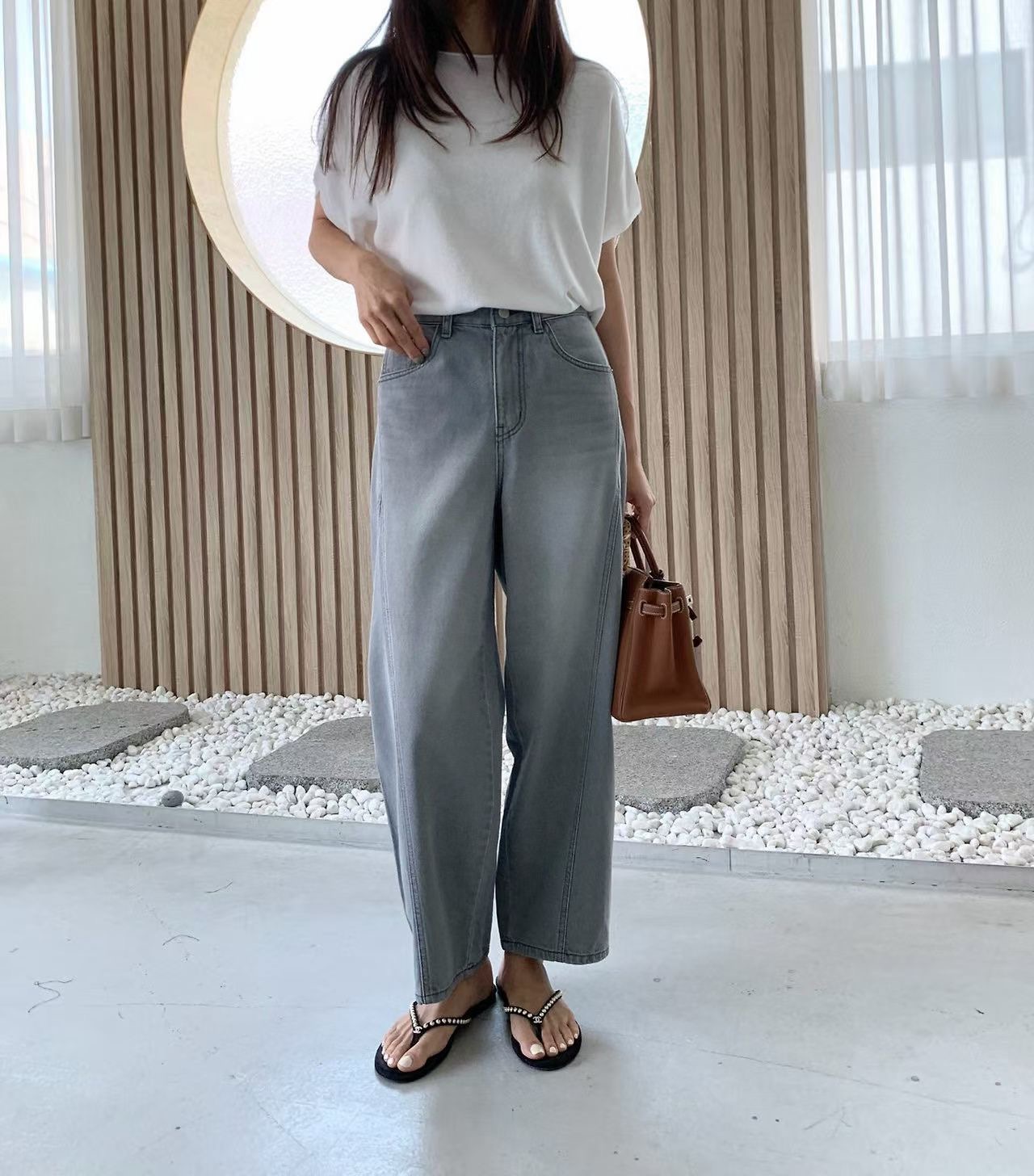 LUCKY ROOM東大門直郵女士新款時尚休閑推薦熱賣真品牛仔褲LUCKY ROOM牛仔褲