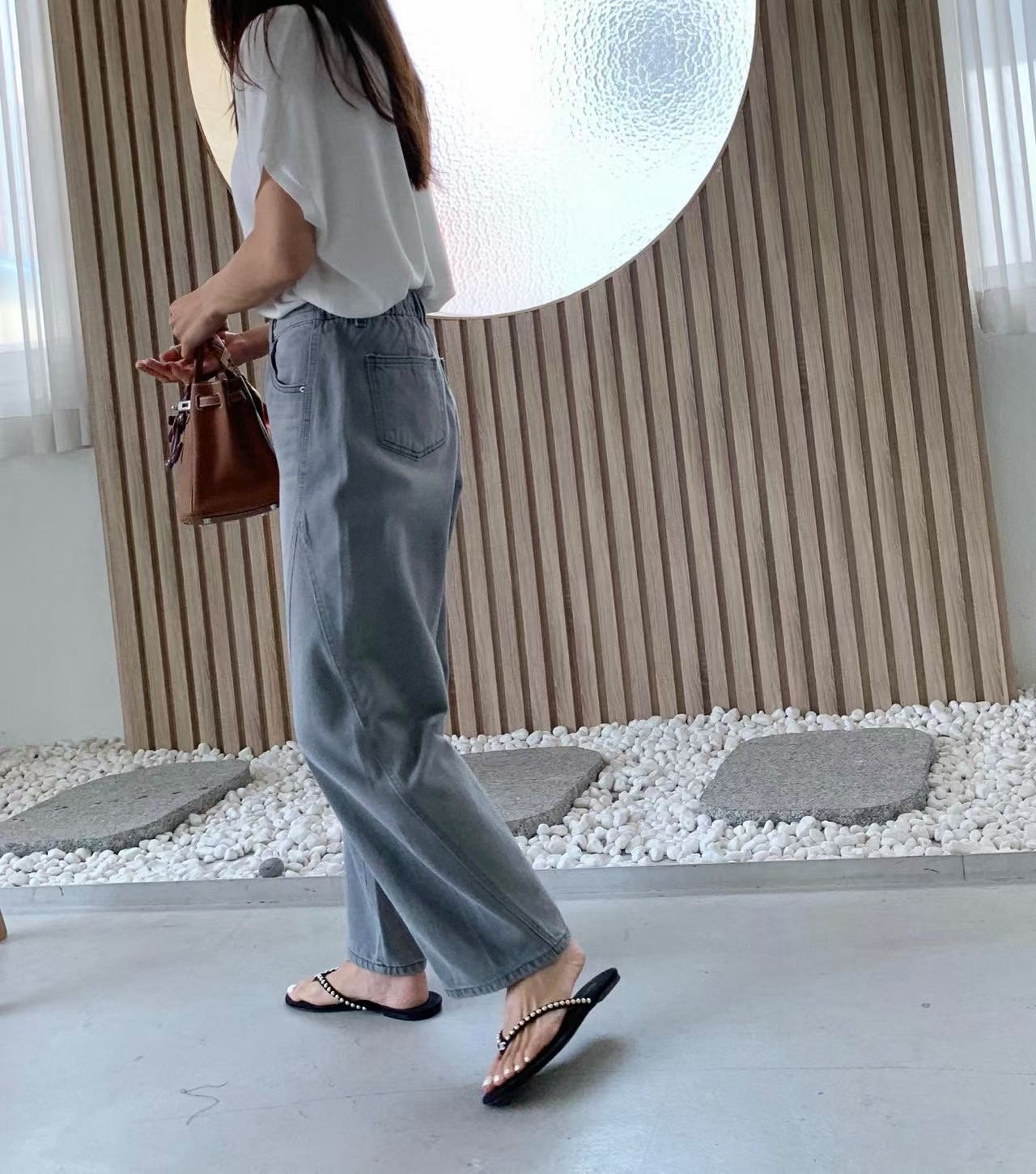 LUCKY ROOM東大門直郵女士新款時尚休閑推薦熱賣真品牛仔褲LUCKY ROOM牛仔褲