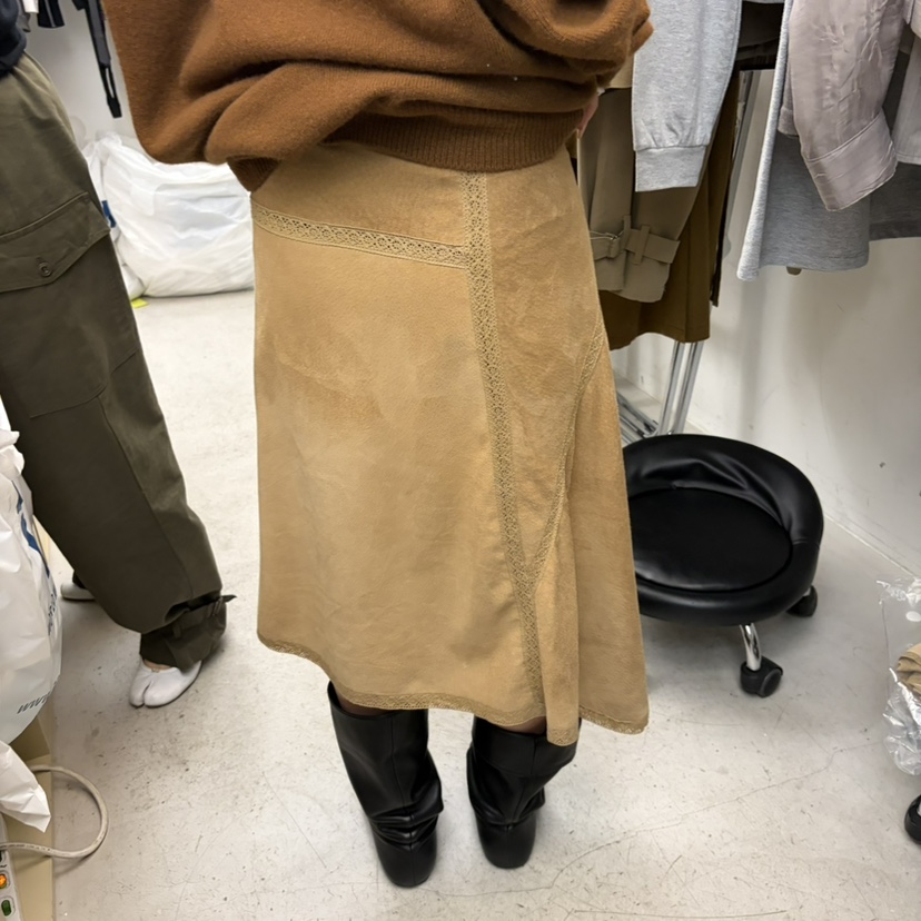 LONDON FLAT東大門直郵女裝新品時尚半身裙中短裙皮裙麂皮LONDON FLAT半身裙/中短裙