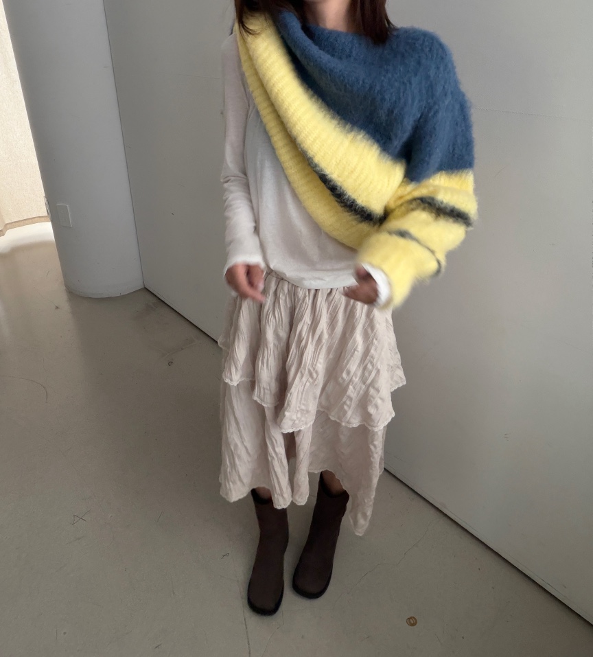 OLI EDIT東大門實拍女士新品熱賣休閑時尚真品職業毛衣條紋OLI EDIT毛衣