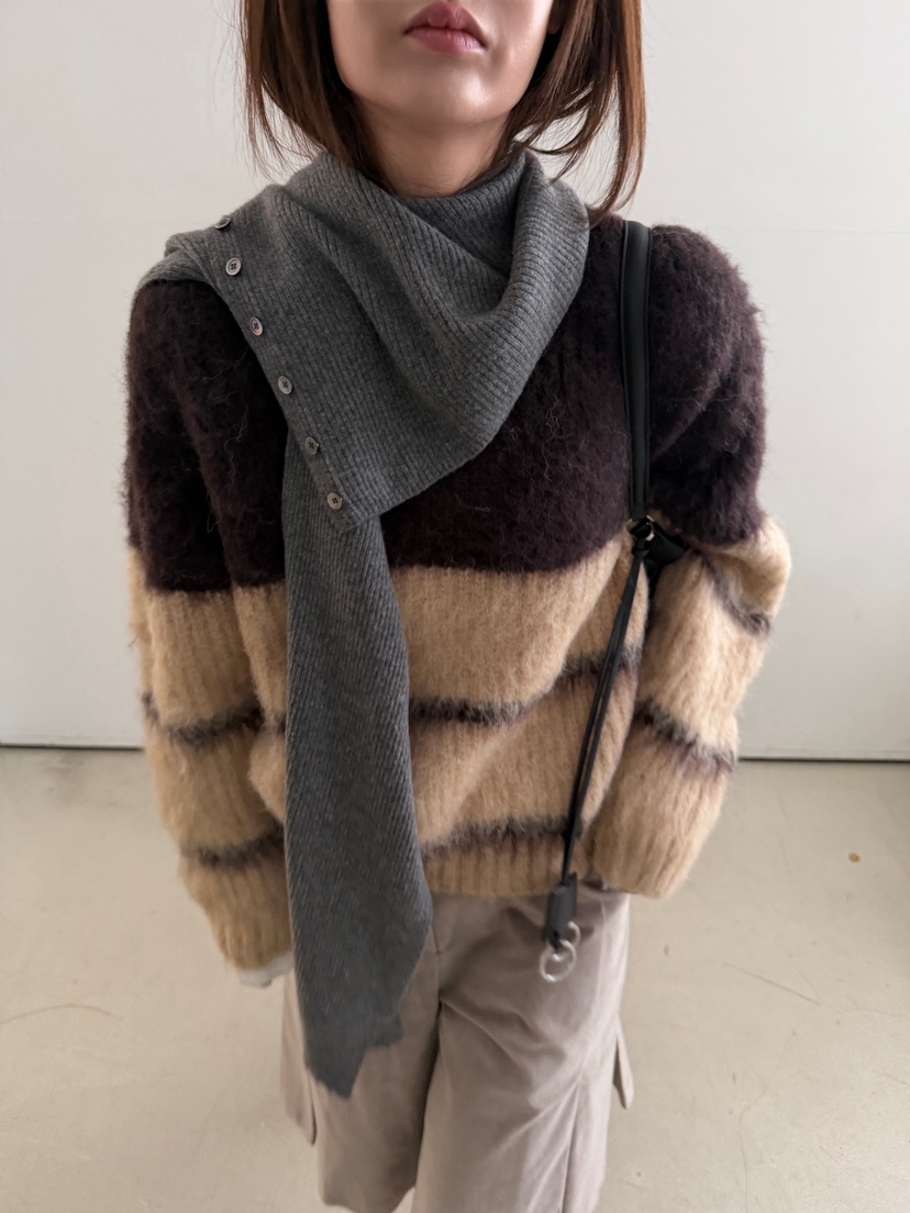 OLI EDIT東大門實拍女士新品熱賣休閑時尚真品職業毛衣條紋OLI EDIT毛衣
