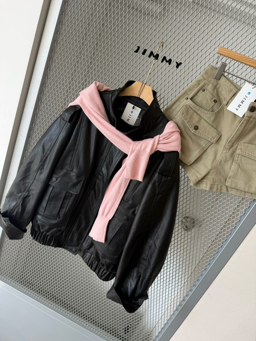 JIMMY韓國直郵女裝新款時尚休閑人氣熱賣真品推薦皮衣皮革JIMMY/REMAKE皮衣