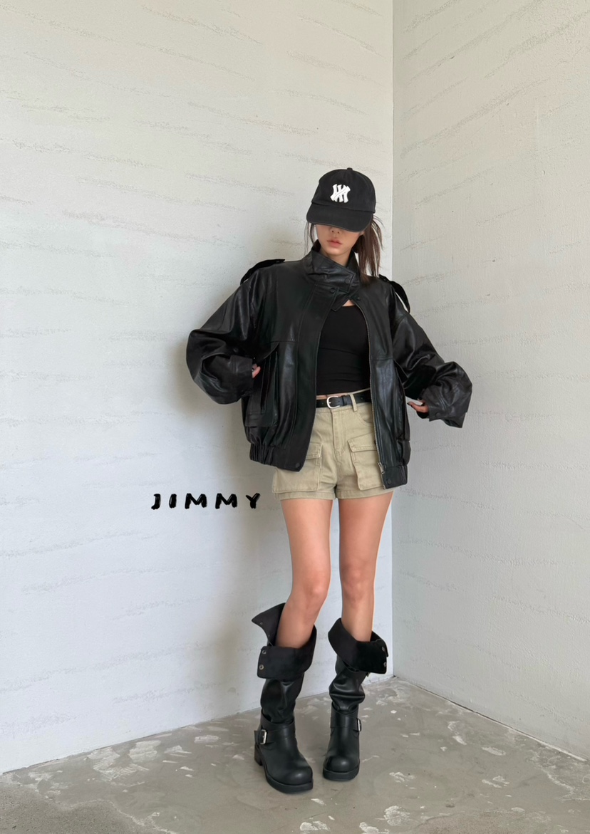 JIMMY韓國直郵女裝新款時尚休閑人氣熱賣真品推薦皮衣皮革JIMMY/REMAKE皮衣