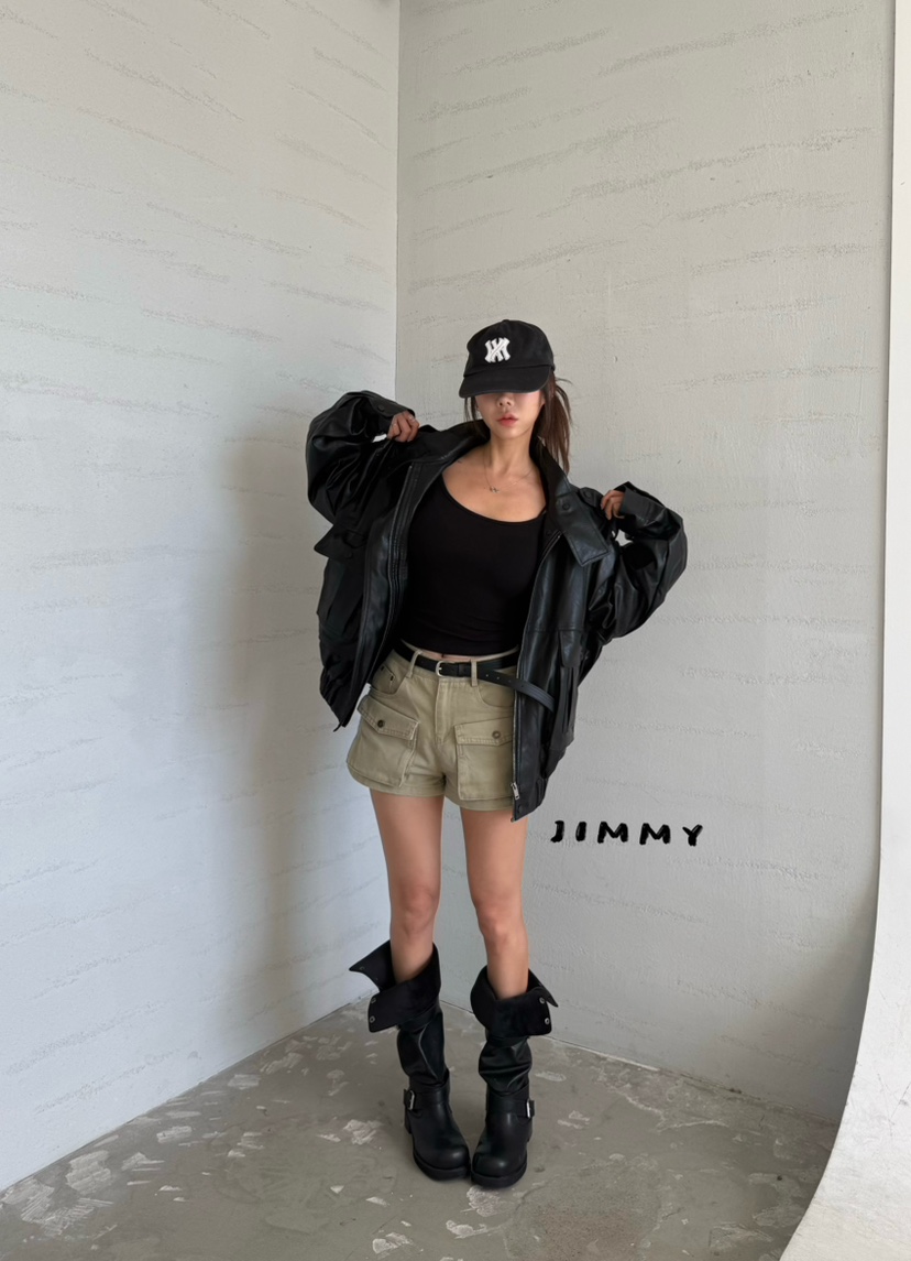JIMMY韓國直郵女裝新款時尚休閑人氣熱賣真品推薦皮衣皮革JIMMY/REMAKE皮衣