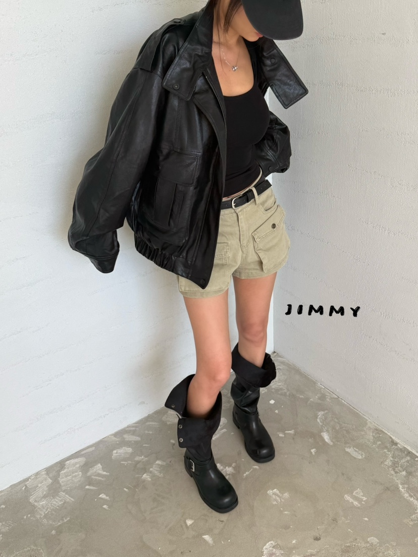 JIMMY韓國直郵女裝新款時尚休閑人氣熱賣真品推薦皮衣皮革JIMMY/REMAKE皮衣