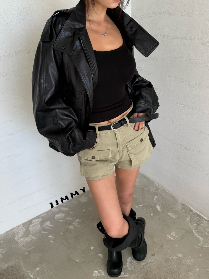 JIMMY韓國直郵女裝新款時尚休閑人氣熱賣真品推薦皮衣皮革JIMMY/REMAKE皮衣