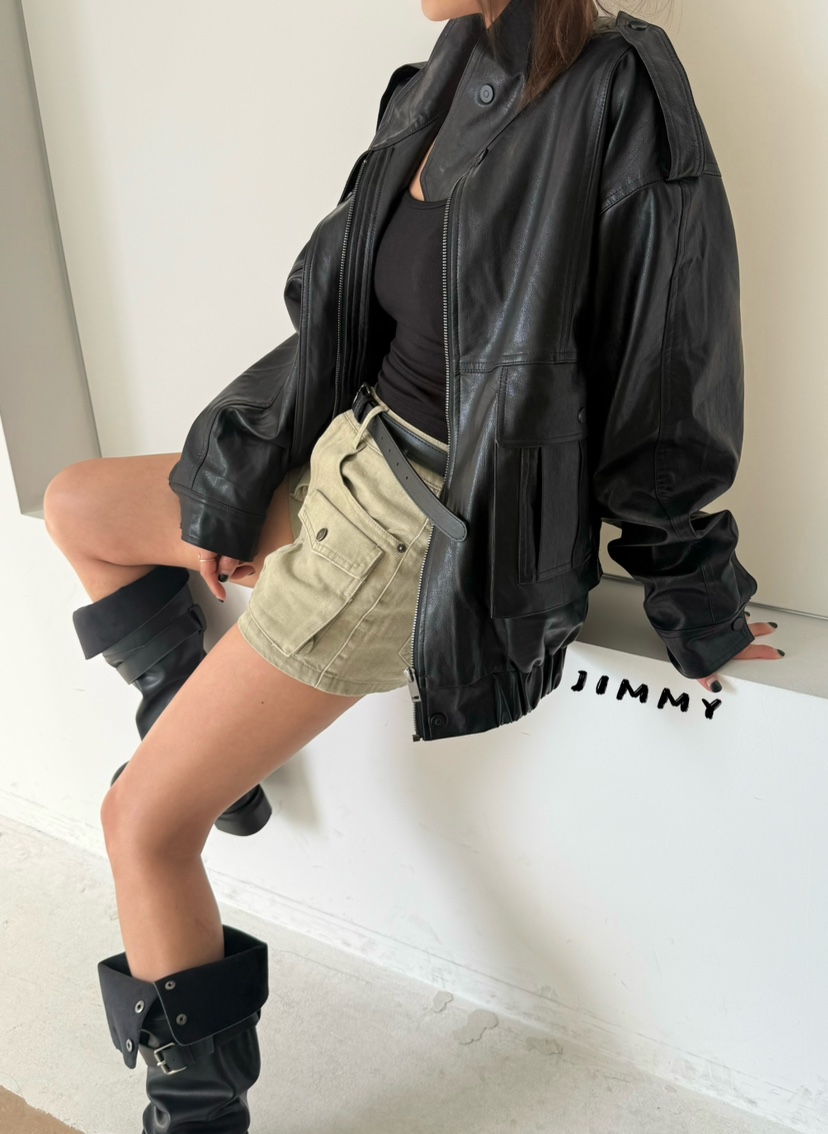 JIMMY韓國直郵女裝新款時尚休閑人氣熱賣真品推薦皮衣皮革JIMMY/REMAKE皮衣