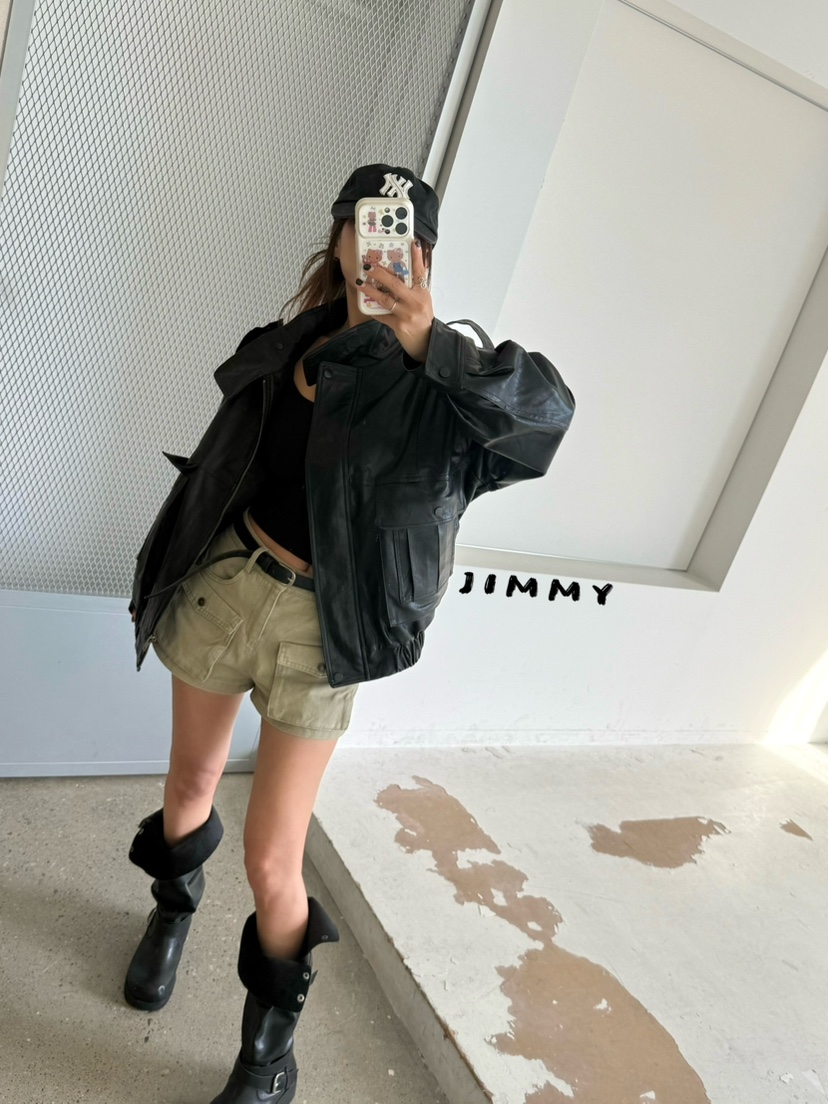 JIMMY韓國直郵女裝新款時尚休閑人氣熱賣真品推薦皮衣皮革JIMMY/REMAKE皮衣