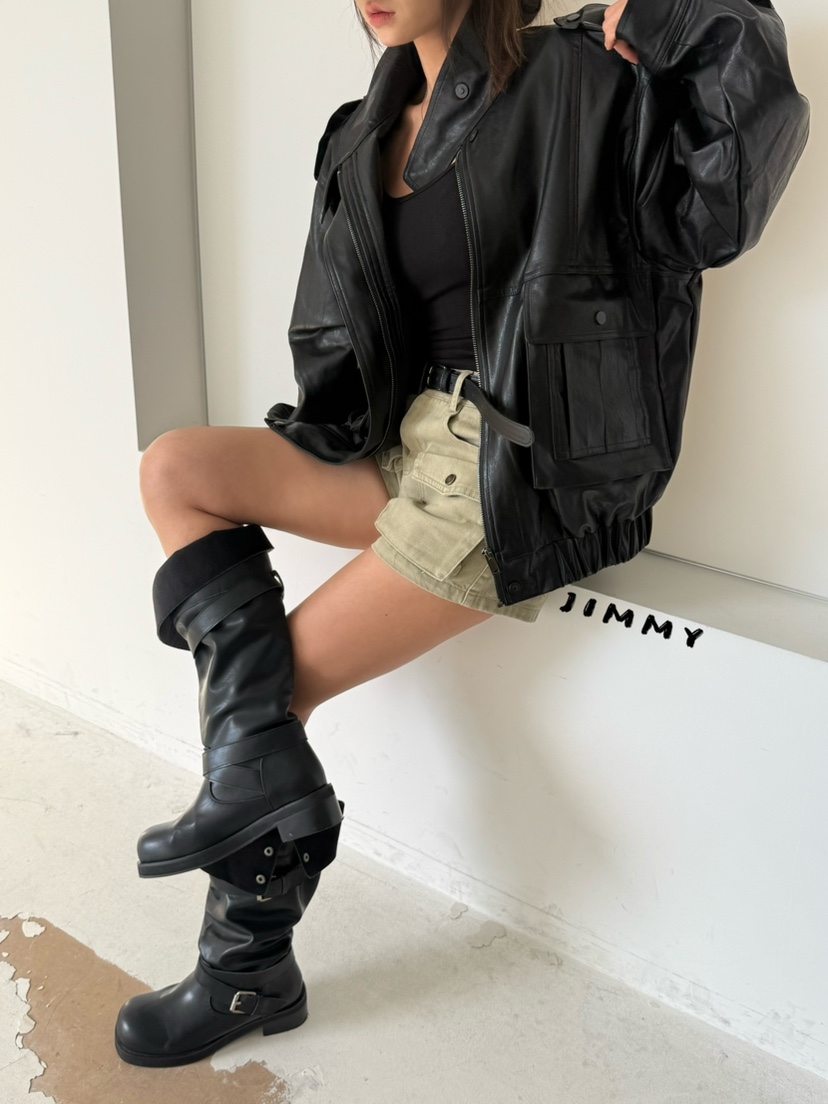 JIMMY韓國直郵女裝新款時尚休閑人氣熱賣真品推薦皮衣皮革JIMMY/REMAKE皮衣