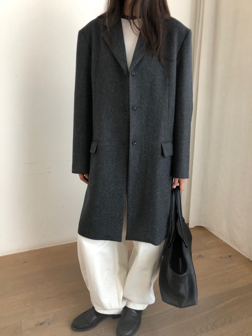 THE EYL東大門實拍女士新款時尚推薦人氣中長款大衣寬松THE EYL中長款大衣