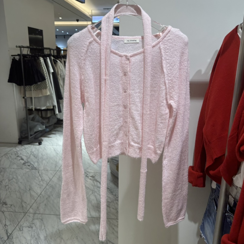 TOPDRESSING東大門直郵女士新品休閑人氣開衫含脖帶圍巾開衫TOPDRESSING開衫圖色2