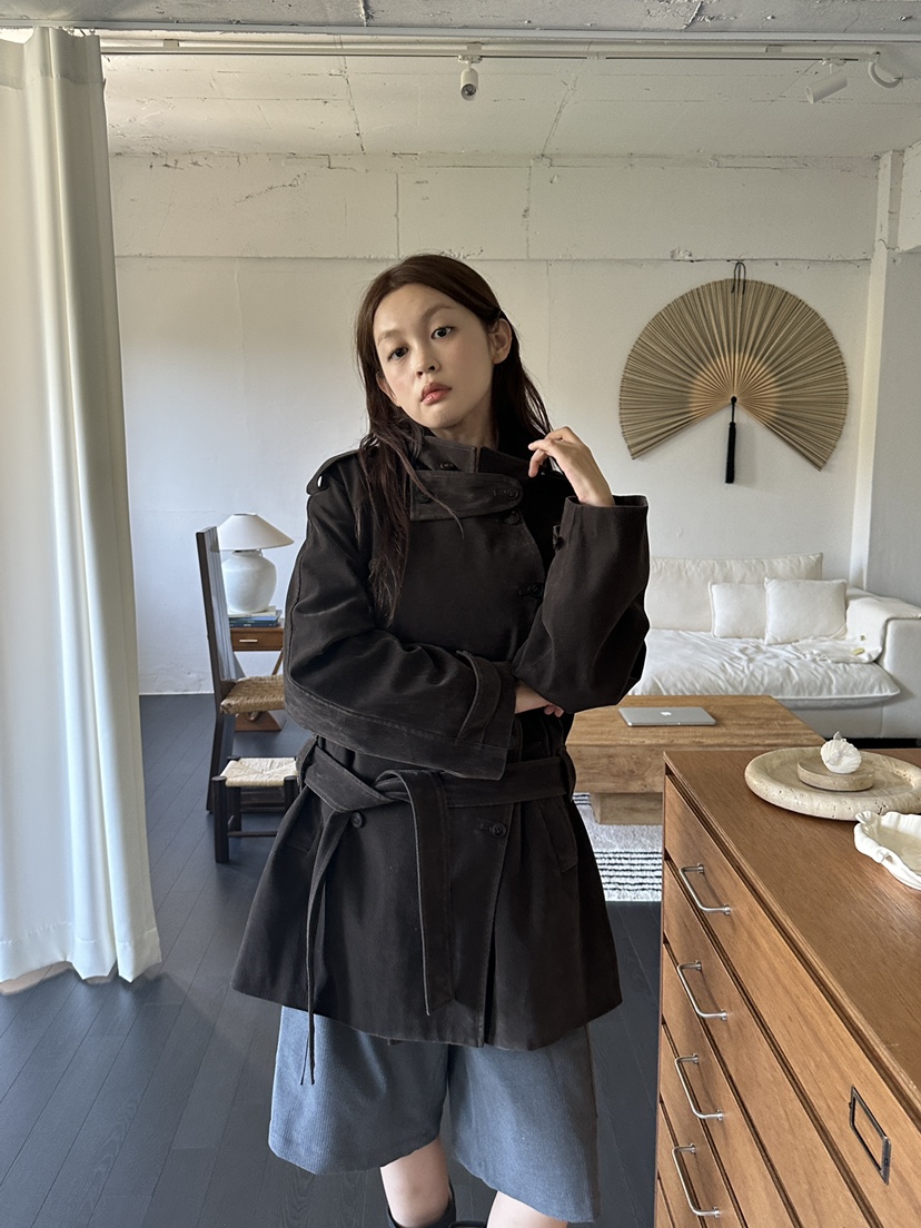 NDE韓國代購女裝新品休閑時尚推薦真品人氣夾克含腰帶麂皮BOHEME_NDE夾克圖色2