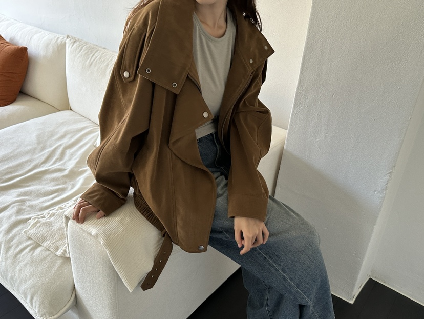 NDE韓國代購女裝新品時尚推薦熱賣休閑真品人氣夾克高領絨BOHEME_NDE夾克
