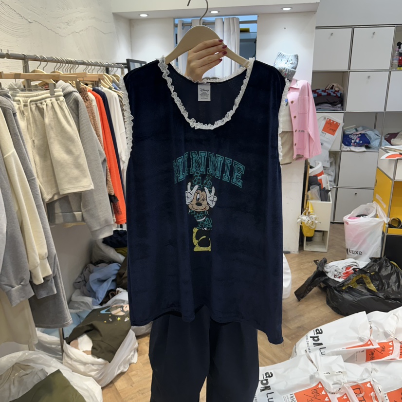 DE LINE東大門代購女裝新款休閑人氣吊帶背心不含絲絨無袖DE LINE吊帶/背心圖色2