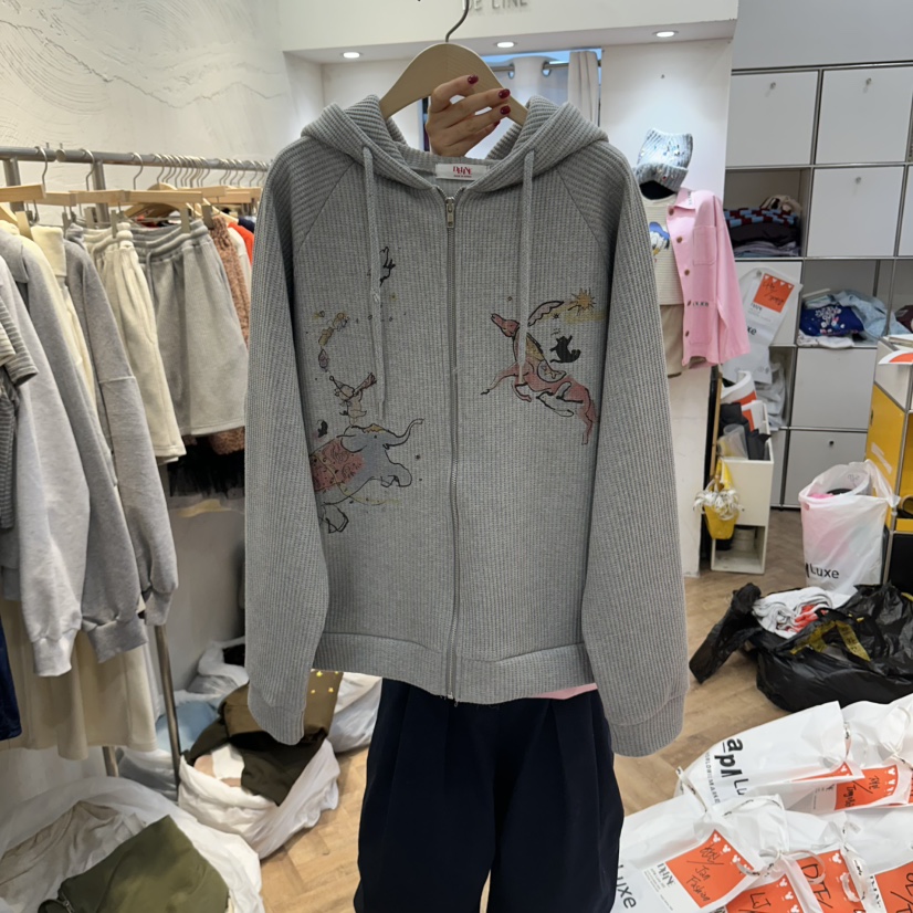 DE LINE東大門實拍女裝新品推薦真品休閑時尚人氣熱賣衛衣DE LINE衛衣圖色2
