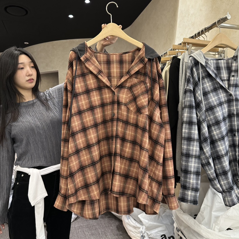 VINTAGE VIBE韓國代購女士新品推薦休閑襯衫蕾絲衫連帽衫VINTAGE VIBE襯衫/蕾絲衫圖色2