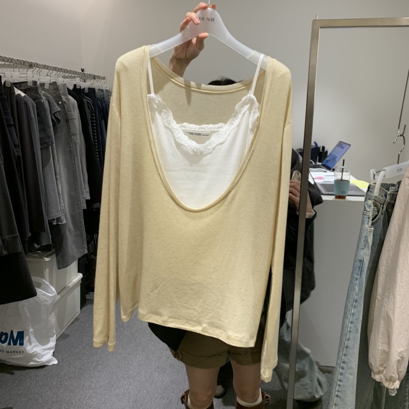 AUBE東大門代購女士新品熱賣時尚推薦真品長袖T恤不含內搭THE AUBE長袖T恤圖色1