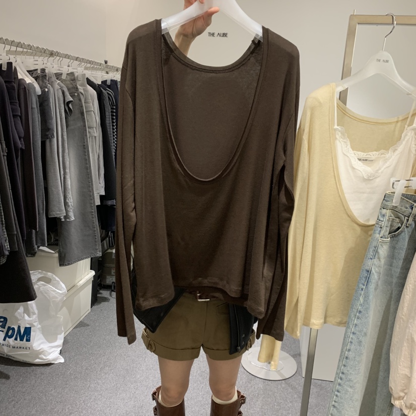 AUBE東大門代購女士新品熱賣時尚推薦真品長袖T恤不含內搭THE AUBE長袖T恤圖色4