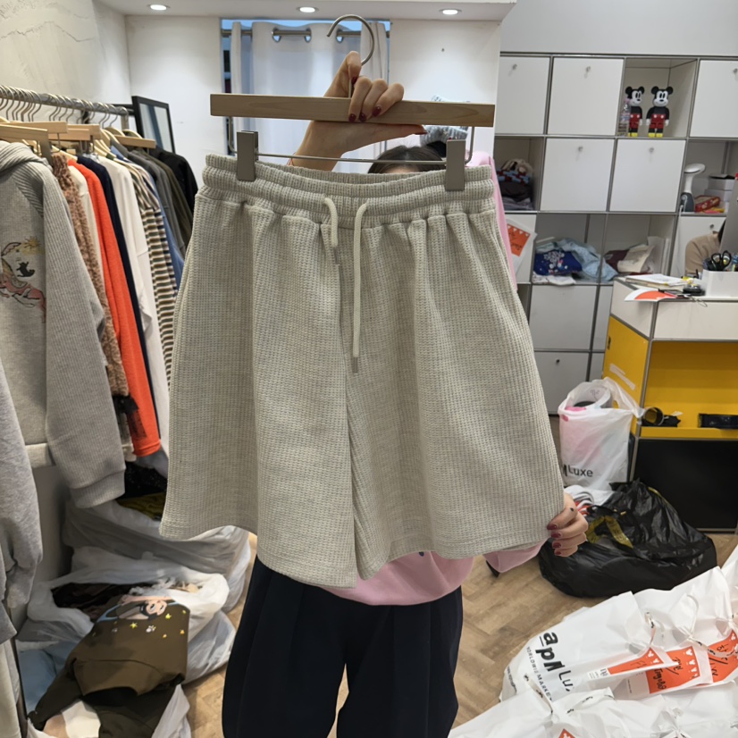 DE LINE韓國代購女士新品真品休閑推薦時尚人氣短褲華夫格DE LINE短褲圖色2