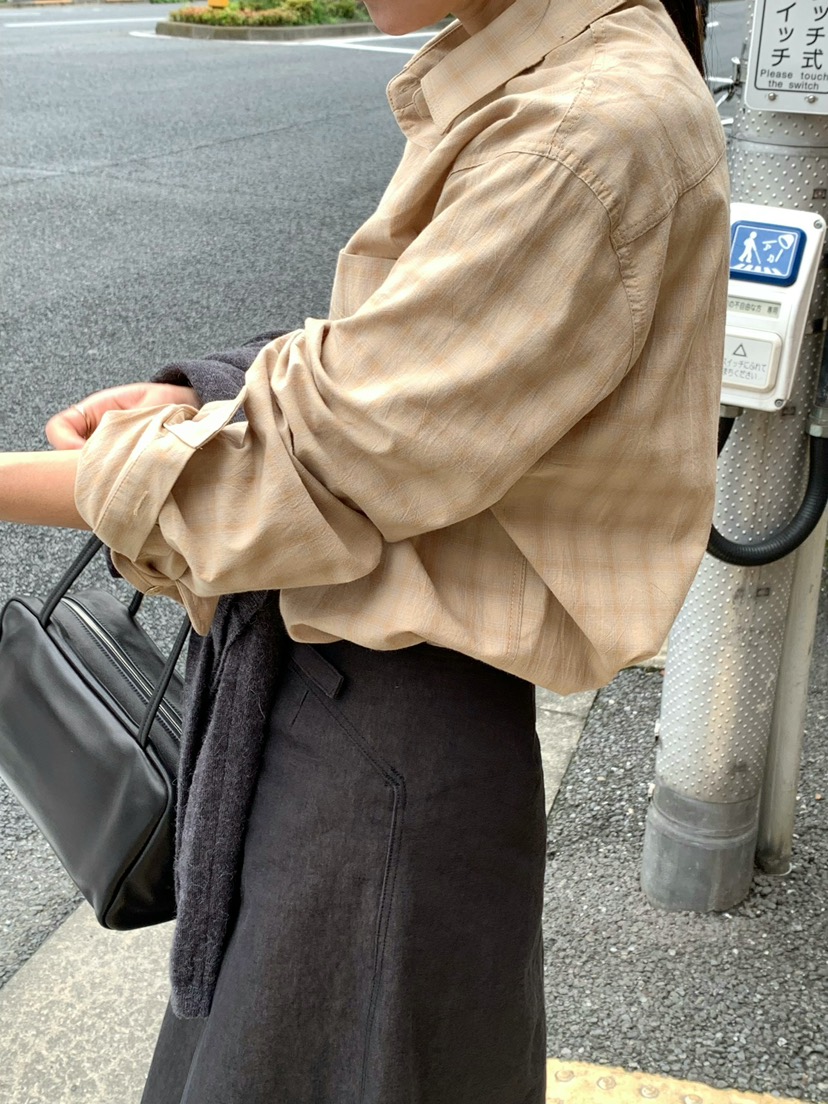 空東大門實拍女士新品推薦熱賣真品時尚休閑襯衫蕾絲衫格紋COURGETTE襯衫/蕾絲衫