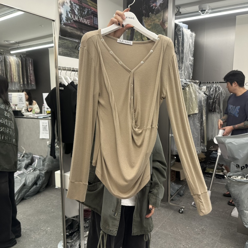 OURWAVE/OUR ROOM東大門直郵女裝新品人氣長袖T恤連帽衫OURWAVE/OUR ROOM長袖T恤圖色1