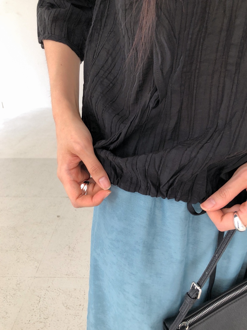 CHAE東大門直郵女裝新品人氣時尚襯衫蕾絲衫含脖帶褶皺圍巾CHAE襯衫/蕾絲衫