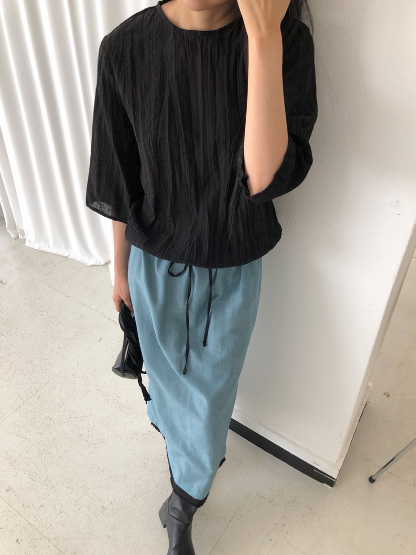CHAE東大門直郵女裝新品人氣時尚襯衫蕾絲衫含脖帶褶皺圍巾CHAE襯衫/蕾絲衫