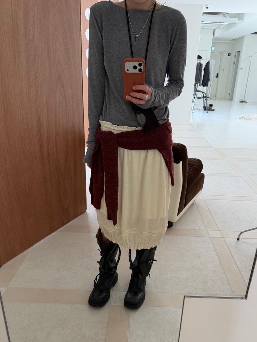 MINIMUZE東大門直郵女裝新品時尚半身裙中短裙天鵝絨蕾絲MINIMUZE半身裙/中短裙