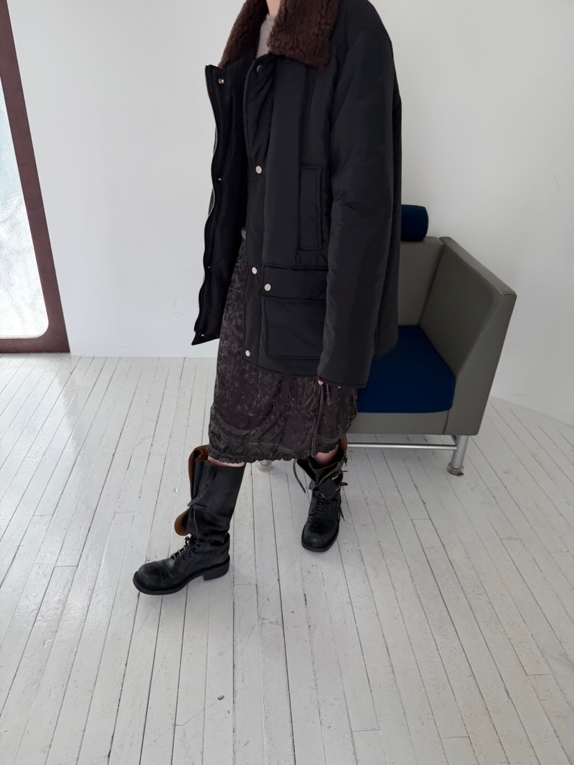 MINIMUZE東大門直郵女裝新品時尚半身裙中短裙天鵝絨蕾絲MINIMUZE半身裙/中短裙