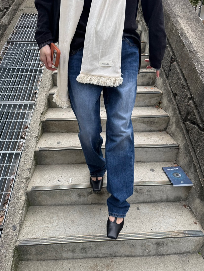 MINIMUZE東大門實拍女裝新款真品推薦熱賣時尚牛仔褲磨毛MINIMUZE牛仔褲