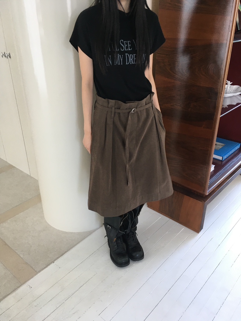MINIMUZE韓國直郵女裝新款推薦真品半身裙中短裙含腰繩褶裥MINIMUZE半身裙/中短裙