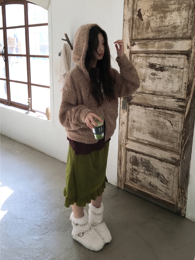 LETAILOR東大門直郵女裝新款推薦半身裙中短裙天鵝絨褶邊LETAILOR半身裙/中短裙