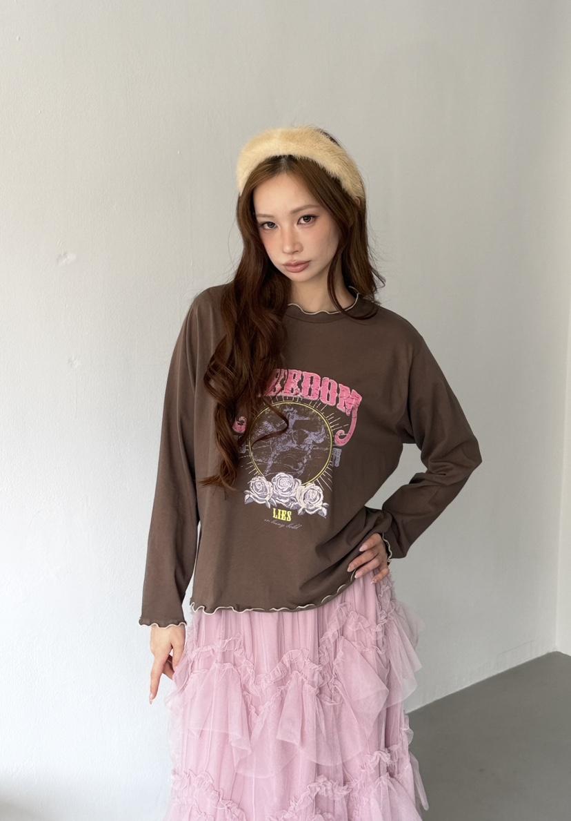 LOVABLE-L韓國代購女裝新品熱賣真品休閑時尚推薦長袖T恤LOVABLE長袖T恤