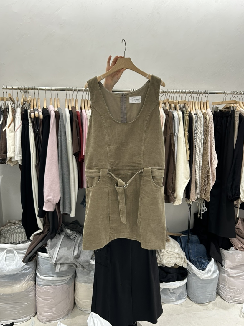 RE:FRESH-L東大門直郵女裝新品真品休閑連衣裙OPS含腰帶RE:FRESH-L連衣裙圖色1