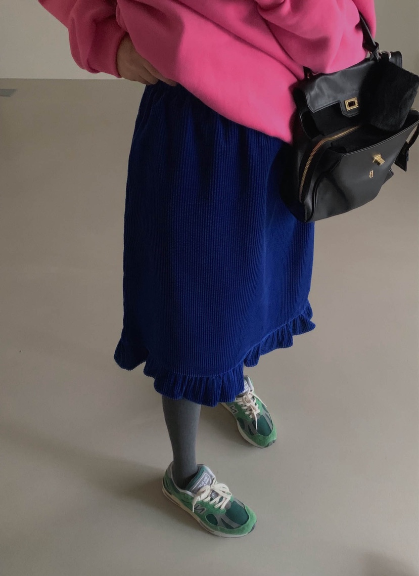 LETAILOR韓國代購女裝新品時尚真品推薦半身裙中短裙褶邊LETAILOR半身裙/中短裙