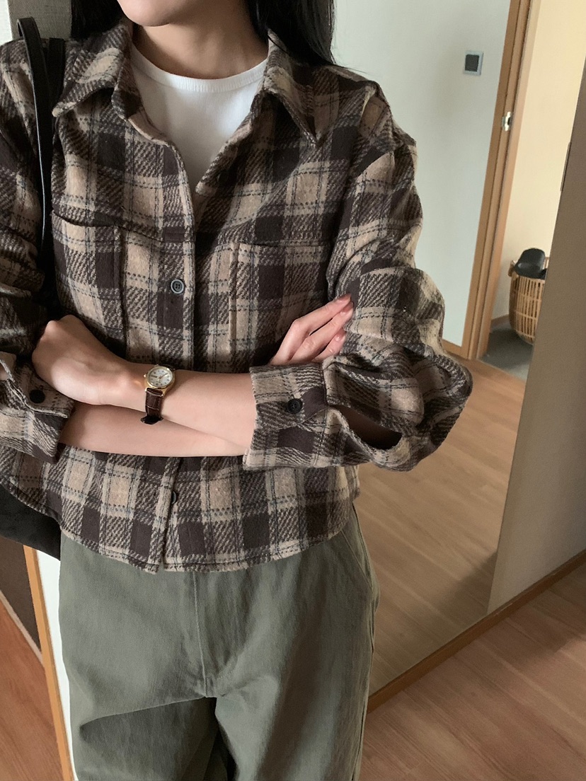 BLEECKER韓國代購女士新品真品人氣時尚休閑襯衫蕾絲衫格子BLEECKER襯衫/蕾絲衫