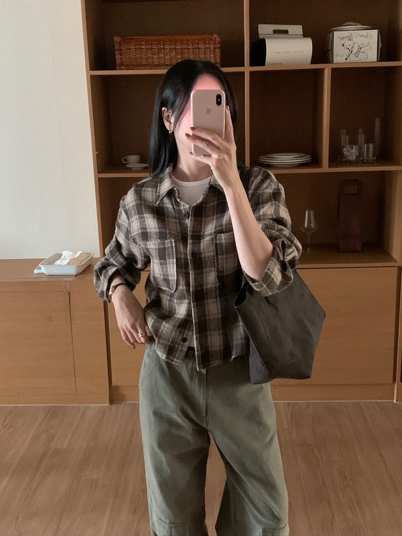 BLEECKER韓國代購女士新品真品人氣時尚休閑襯衫蕾絲衫格子BLEECKER襯衫/蕾絲衫